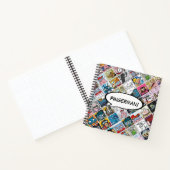 Stripfiguren Patroon Kinderen Spreekballon Naam Notitieboek (Binnen)