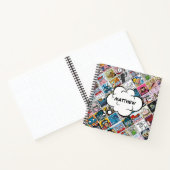 Stripfiguren Patroon Kinderen Spreekballon Naam  Notitieboek (Binnen)