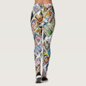 Stripfiguren Schattigee kleurrijke patroonpatronen Leggings (Achterkant)