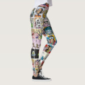Stripfiguren Schattigee kleurrijke patroonpatronen Leggings (Rechts)