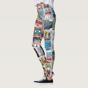 Stripfiguren Schattigee kleurrijke patroonpatronen Leggings