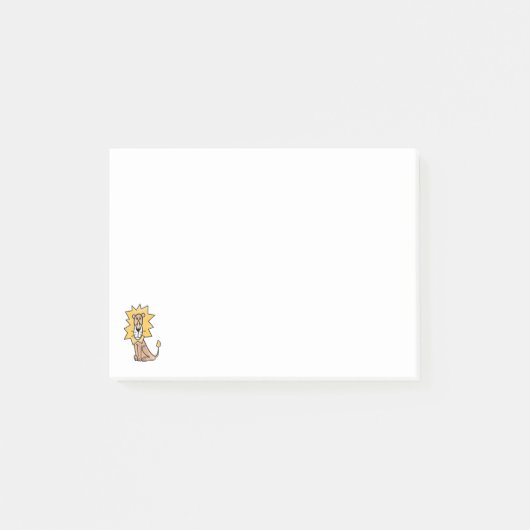 stripfiguur cute leeuw kinderen retro safari jungl post-it® notes (Voorkant)