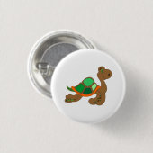 stripfiguur groene bruine schildpad ronde button 3,2 cm (Voorkant /achterkant)