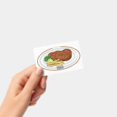 Stripfiguur illustratie van steak badge (Handheld)