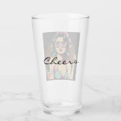 Stripfiguur in comicstijl met een cocktail glas (Achterkant)