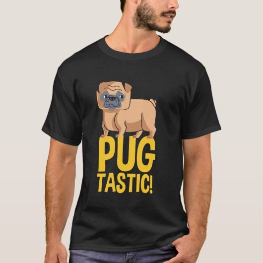 stripfiguur pug ontwerp pug tastic t-shirt (Voorkant)