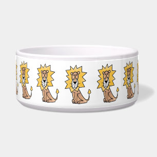 stripfiguur schattige leeuw kinderen retro safari  voerbakje