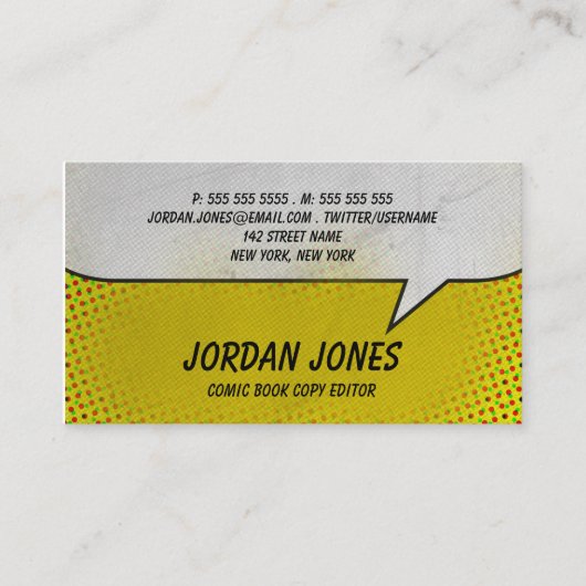  stripgele Halftone Visitekaartje (Voorkant)