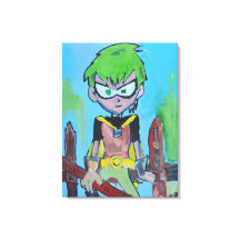 Stripheld met groen haar