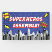 Stripheld Superheld Unieke Jongens Verjaardag Spandoek (Horizontaal)