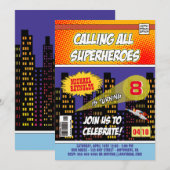 Striphelden Verjaardagsuitnodigingen Kaart (Voorkant / Achterkant)