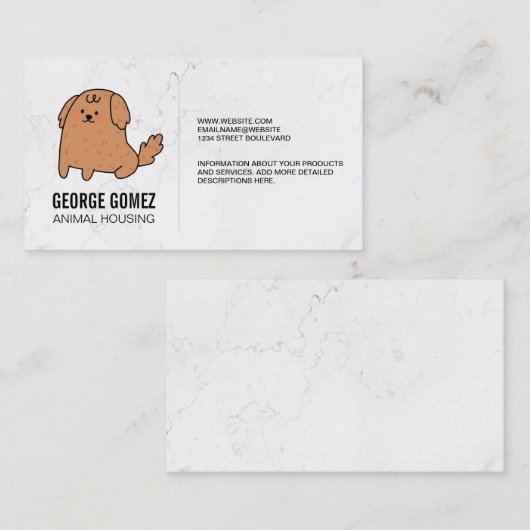 striphond | Dierenbescherming Visitekaartje (Voorkant / Achterkant)