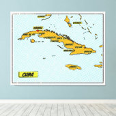  stripkaart van Cuba Canvas Afdruk (Insitu (Houten vloer))