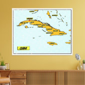  stripkaart van Cuba Canvas Afdruk (Insitu (Woonkamer))