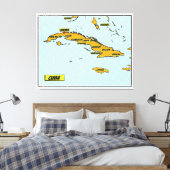  stripkaart van Cuba Canvas Afdruk (Insitu (Slaapkamer))