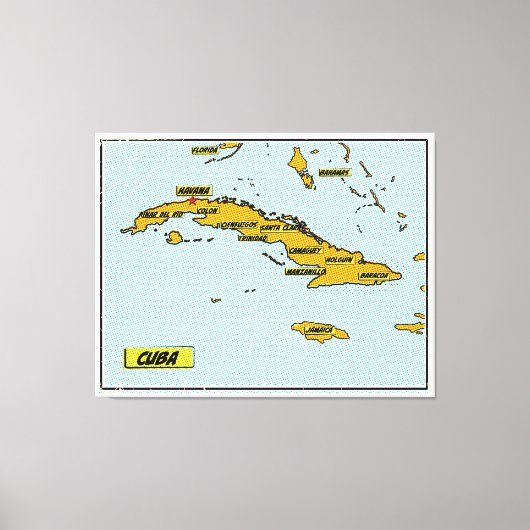  stripkaart van Cuba Canvas Afdruk (Voorkant)