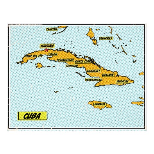 stripkaart van Cuba Foto Afdruk (Voorkant)