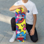Stripkleuren Persoonlijk Skateboard<br><div class="desc">Een kleurrijke Comic Bubble Cartoon Abstract Skateboard voor kinderen met of zonder wieltjes</div>