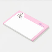 Stripkonijn computer roze post-it® notes (Schuin)