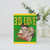  stripkunst - 3D LOVE Briefkaart (Staand voorkant)