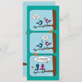 Stripliefde Vogels Save the Date Trouwkaart Kaart (Voorkant / Achterkant)