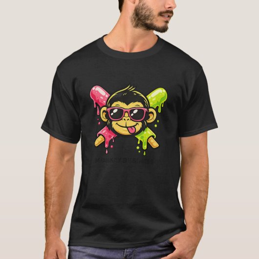 Stripmonkey Zonnebril Honkbal Grappig Dier T-shirt (Voorkant)