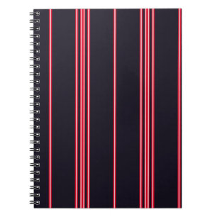 Strippatroon met blauw, wit en rode verti notitieboek