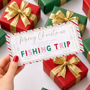 Stripped Visreis Kerstcadeaubon Card Kaart
