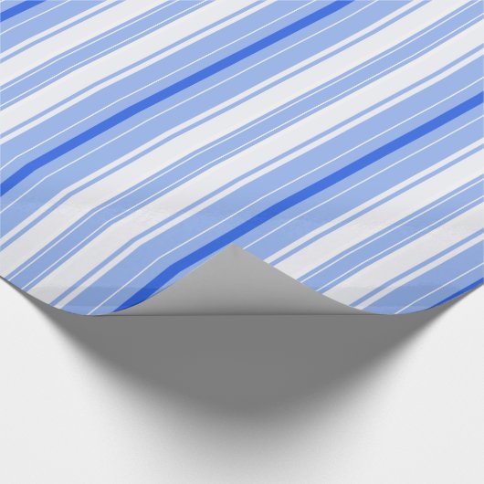 Strips - blauw. cadeaupapier (Hoek)