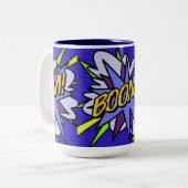 Strips BOOM Leuk Modern Tweekleurige Koffiemok (Voorkant links)