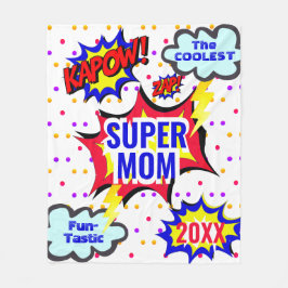 Strips Coolste Super Mom Stats Leuk Fleece Deken