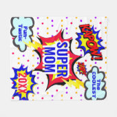 Strips Coolste Super Mom Stats Leuk Fleece Deken (Voorkant (Horizontaal))
