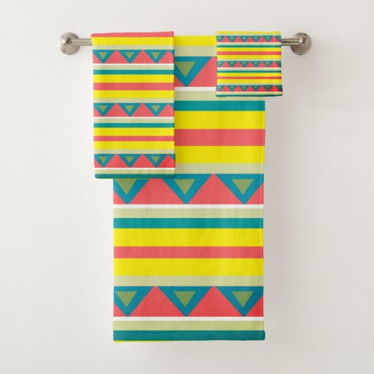Strips en driehoeken bad handdoek (Insitu)