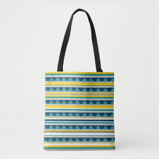 Strips en driehoeken tote bag (Voorkant)