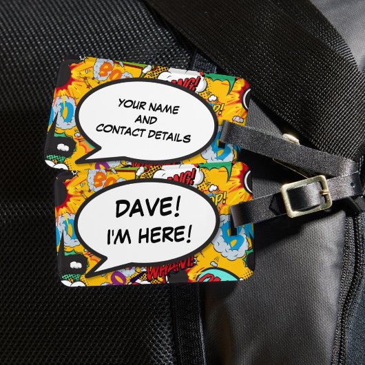 Strips I'm hier Grappig Cool Gepersonaliseerd Bagagelabel