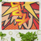 Strips KA-POW Leuk Moderne Typografie Theedoek (Gevouwen)