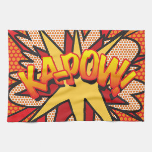 Strips KA-POW Leuk Moderne Typografie Theedoek