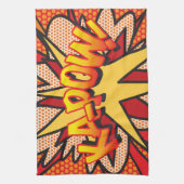 Strips KA-POW Leuk Moderne Typografie Theedoek (Verticaal)