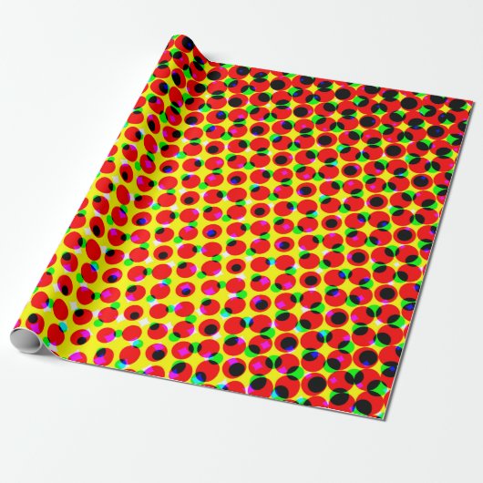 strips kleurrijk halftone backaardabstrac cadeaupapier (Uitgerold)