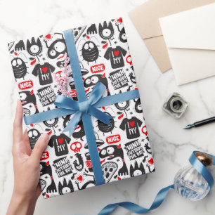 Strips Monster Doodles - Pop Art Inpakpapier