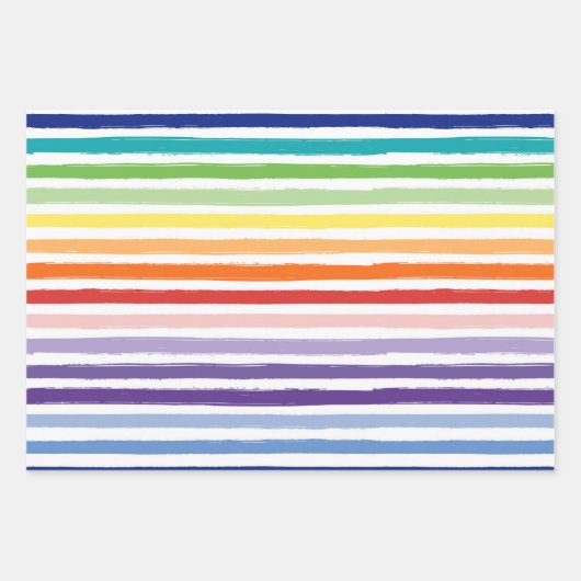 strips regenboog- en hartpatroontrildag inpakpapier vel (Voorkant 3)