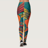 Strips Stijl Pop Art Explosie Leggings (Achterkant)