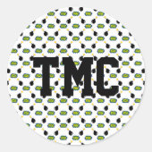 Strips Superheld INITIALEN Boom Ondernemer Ideeën Ronde Sticker (Voorkant)