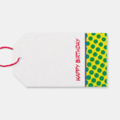 Strips Superheld Stippen Kleurrijke HAPPY BIRTHDAY Cadeaulabel (Achterkant Horizontaal)