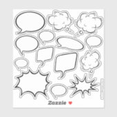 Strips Teken Je Eigen Coole Spreekwolkestickers Sticker (Vel)