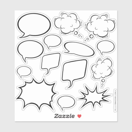 Strips Teken Je Eigen Coole Spreekwolkestickers Sticker (Vel)