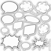 Strips Teken Je Eigen Coole Spreekwolkestickers Sticker (Voorkant)