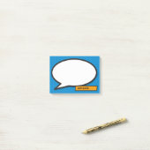Stripsboek Aangepaste naam Spraakballon Blauw Post-it® Notes (Op bureau)