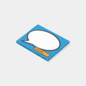 Stripsboek Aangepaste naam Spraakballon Blauw Post-it® Notes (Schuin)