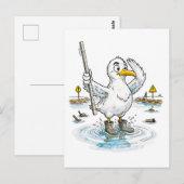 Stripschrift Vogel Overstromingsmeter Dienst Briefkaart (Voorkant / Achterkant)
